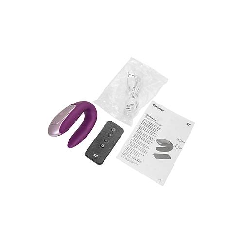 Satisfyer Double Fun Connect App Violet iftler in Mini Vibratr, silikon, mor, 18 cm