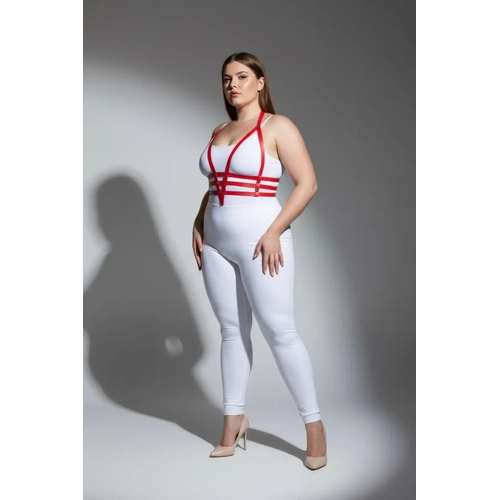 B�y�k Beden K�rm�z� Kad�n Harness Tak�m Ayarlanabilir Deri V�cut Aksesuar� - APFT237