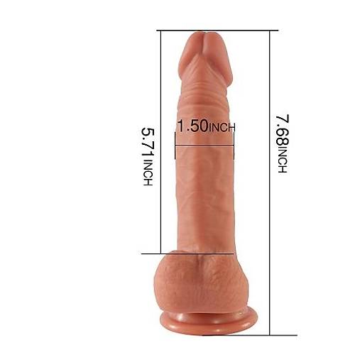 Sean 20 CM Yeni Nesil ift Katmanl Vantuzlu Tam Realistik Penis