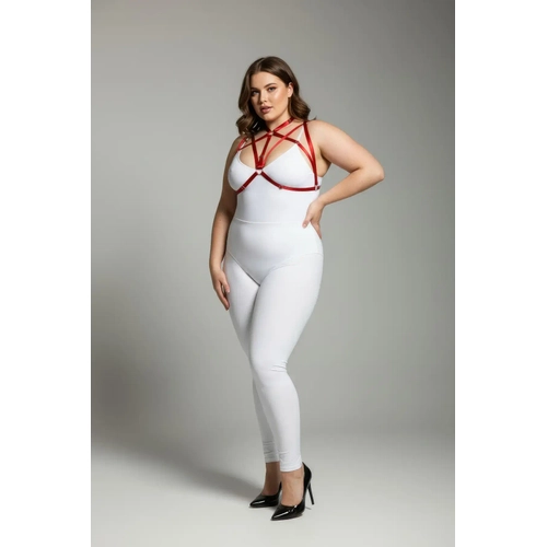 B�y�k Beden K�rm�z� Kad�n Harness Tak�m Halka Detayl� Lastik Fantezi Aksesuar - APFT166