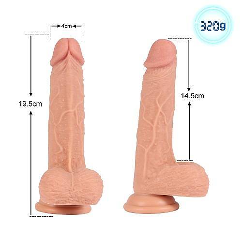 Joel 19 CM ift Katmanl Sper Realistik Penis Anal Vajinal Dildo