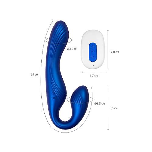 LEroina APP Ardee Kaysz Strap-On  Uygulama ve Kumanda Kontroll, Silikon, Mavi, 31 cm