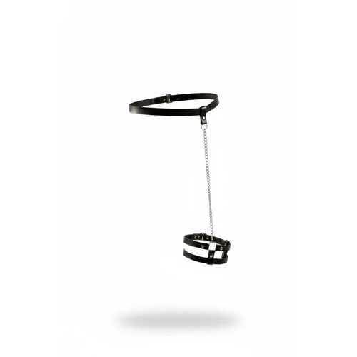 Siyah Jartiyer Harness Zincirli Bel Bacak Kemeri - APFT745