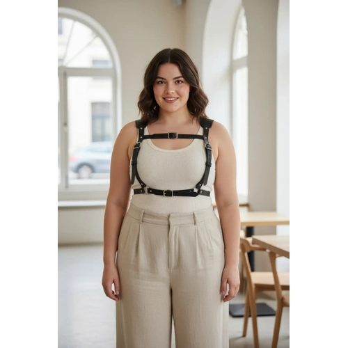 B�y�k Beden Siyah Kad�n Kemer Korse Stil Deri V�cut Aksesuar� - APFT1269