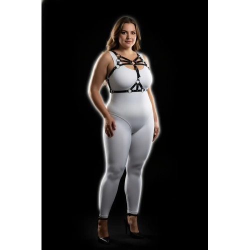 B�y�k Beden Siyah Kad�n Harness Tak�m Halka Detayl� Seksi V�cut Aksesuar� - APFT1053