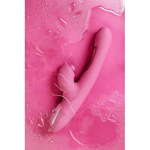 JOS Monti Hareketli Dil ve Uyarc Bilye zellikli Silikon Vibratr  Pembe, 24 cm