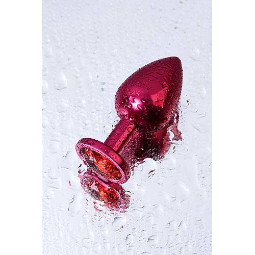 Metal RED Anal Plug Metal, metal, krmz, krmz kristalli, 8,2 cm, 3,4 cm, 85 g