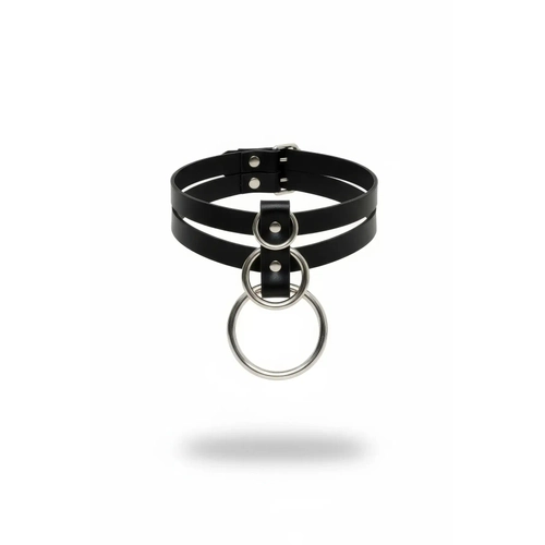 Siyah Choker �ift Bant Suni Deri Tokal� - APFT223