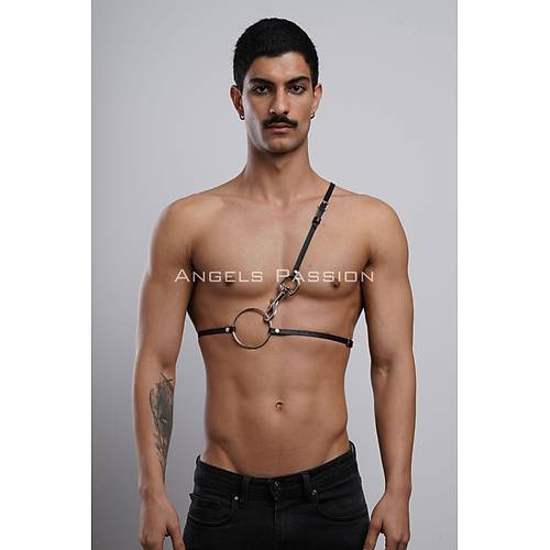 Omuz Detayl Erkek Deri Gs Harness, Gmlek Kemeri - APFTM110