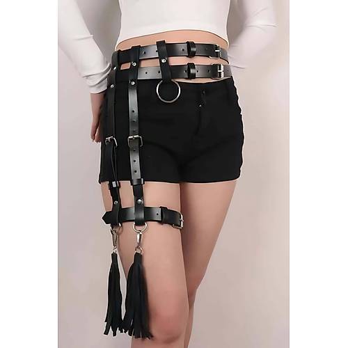 Tek Bacak Deri Jartiyer Harness - APFT1172