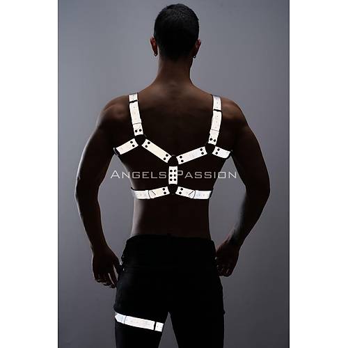 Reflektrl - Karanlkta Yansyan Erkek Gs ve Bacak Harness Takm - APFTM199