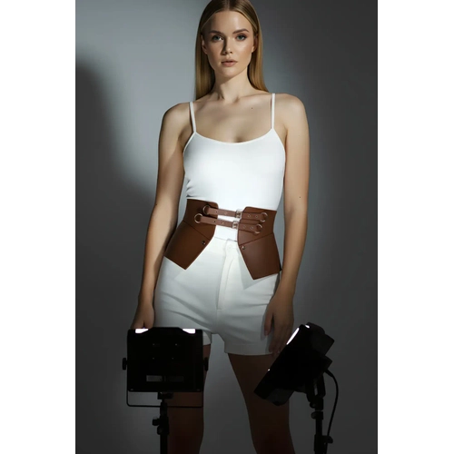 Taba Kad�n Kemer Suni Deri �ift Tokal� Kal�n Kemer - APFT611