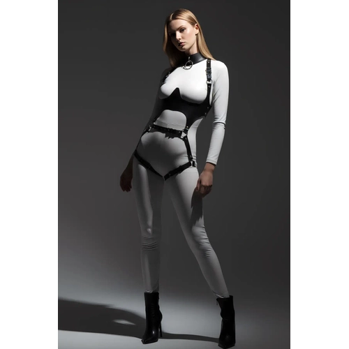 Siyah G���s Harness Deri Tokal� V�cut Korse - APFT1402