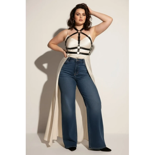 B�y�k Beden Siyah Kad�n Kemer Ayarlanabilir Deri Harness V�cut Aksesuar� - APFT218
