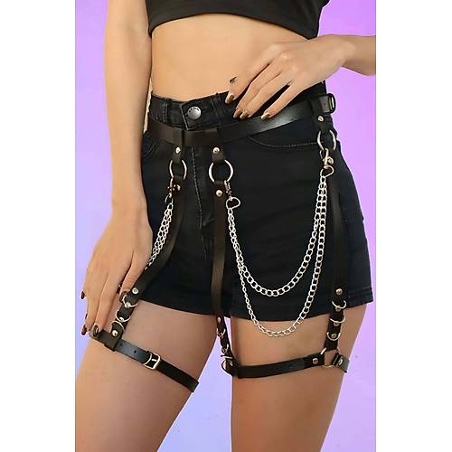 Zincirli Seksi Jartiyer Harness - APFT958