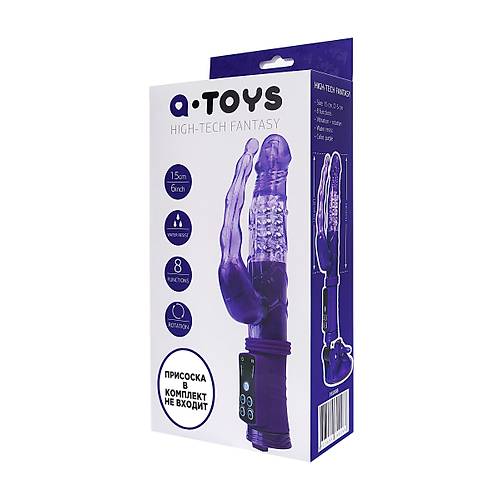 A-Toys by TOYFA  Anal-Vajinal Vantuzlu Vibrat�r, mor, 22 cm
