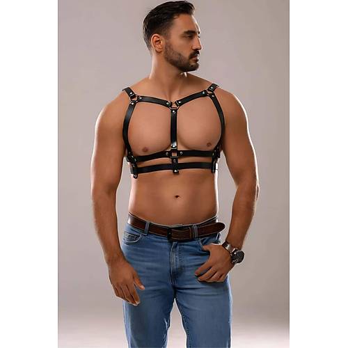 Erkek Deri Seksi G���s Harness - APFTM138