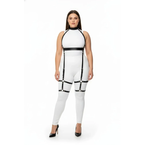 B�y�k Beden Siyah Kad�n Deri Full Body Harness Tak�m ��k V�cut Aksesuar� - APFT864