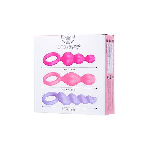 Satisfyer Booty Call (set of 3) Anal Plug Seti, silikon, eitli, 13,5 cm