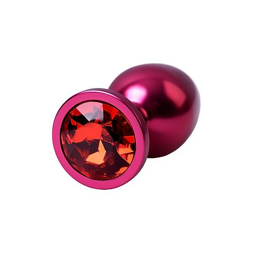 Metal RED Anal Plug Metal, metal, krmz, krmz kristalli, 8,2 cm, 3,4 cm, 85 g