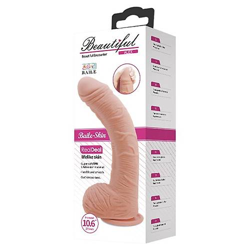 Beautiful 27 CM G-Spot Realistik Damarl Vantuzlu Dev Dildo Penis