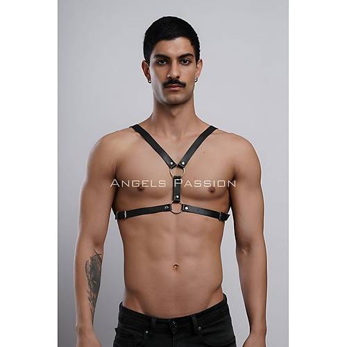 Erkek Deri Gs Harness, Erkek Fantazi Giyim, Clubwear, Partywear - APFTM44