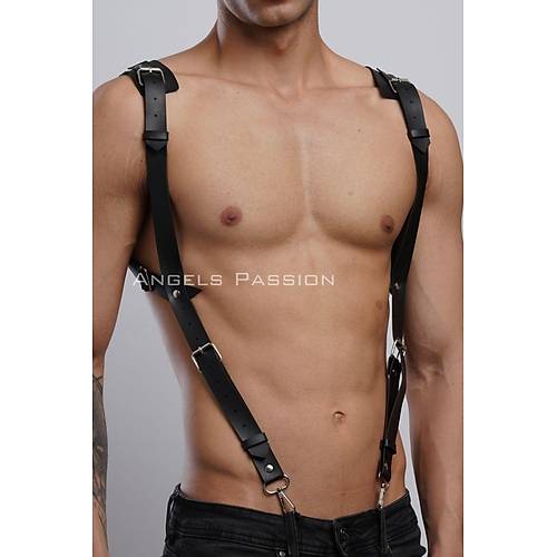 Gmlek zeri Erkek Harness Aksesuar, Omuz Detayl Deri Harness - APFTM135