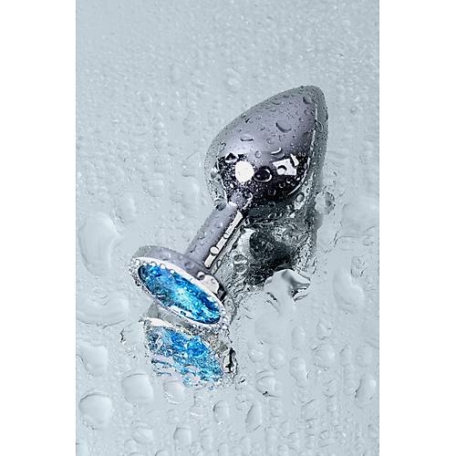 Metal by TOYFA Anal Plug, Metal, gm, mavi kristalli, 8 cm,  3,4 cm, 85 g