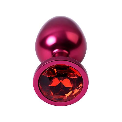 Metal RED Anal Plug Metal, metal, krmz, krmz kristalli, 8,2 cm, 3,4 cm, 85 g