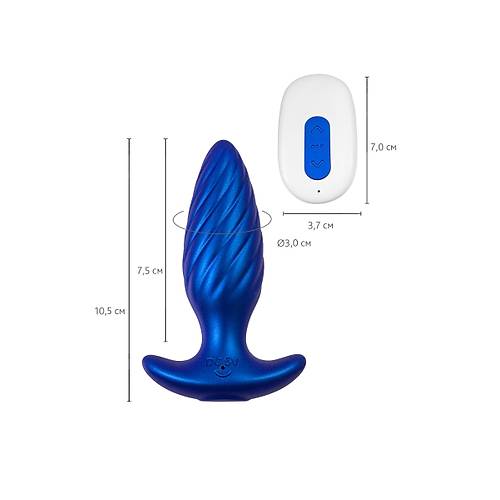 LEroina APP CLOSS Uygulama ve Kumanda Kontroll Silikon Titreimli Anal Vibratr  Mavi, 10,5 cm