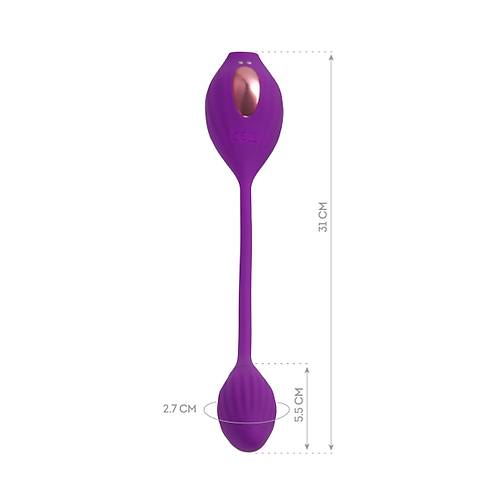 JOS Ginny Vakum Klitoral Vibrator, Silikon, Mor, 31 cm