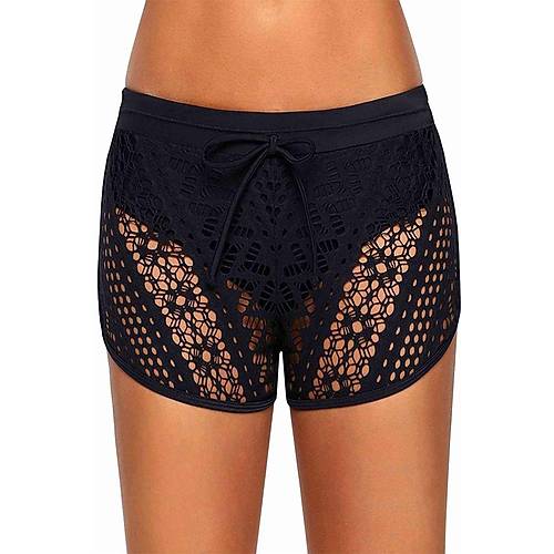 Angelsin Dantel Deniz ortu Birleik Bikini Alt Siyah