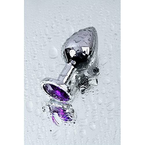 Metal by  Anal Plug, Metal, gm, mor kristalli, 8 cm,  3,4 cm, 85 g