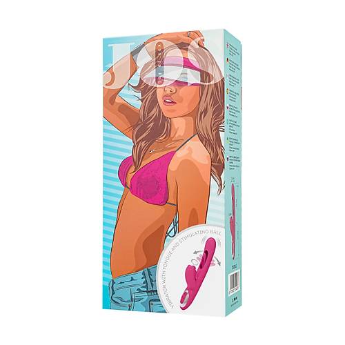 JOS Monti Hareketli Dil ve Uyarc Bilye zellikli Silikon Vibratr  Pembe, 24 cm
