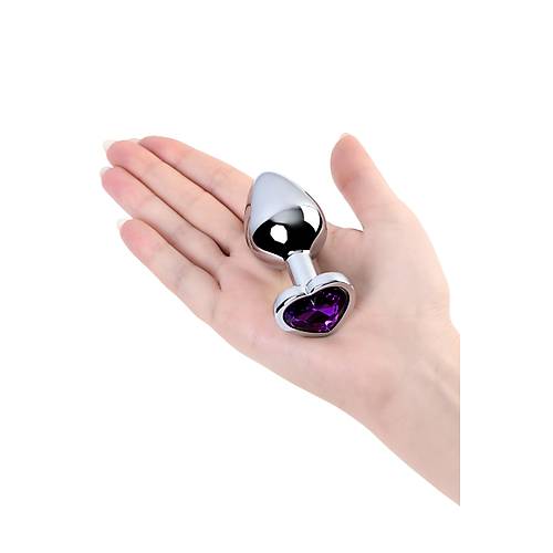 Metal by TOYFA Anal Plug, Metal, gm, mor kristalli, 8 cm,  3,4 cm, 85 g