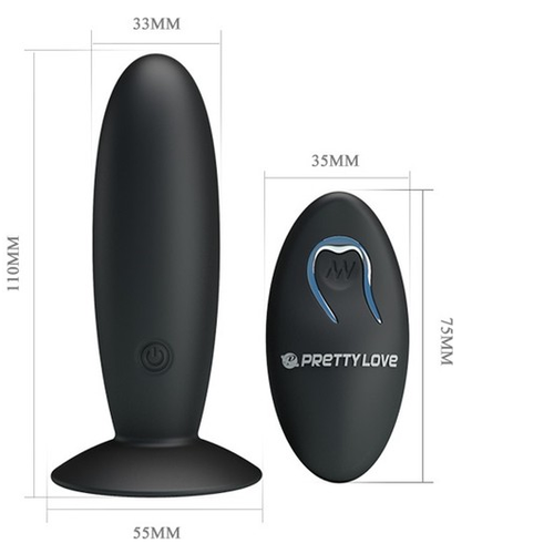 G-Spot Mastrbatr Uzaktan Kumandal Anal Plug 12 Titreimli