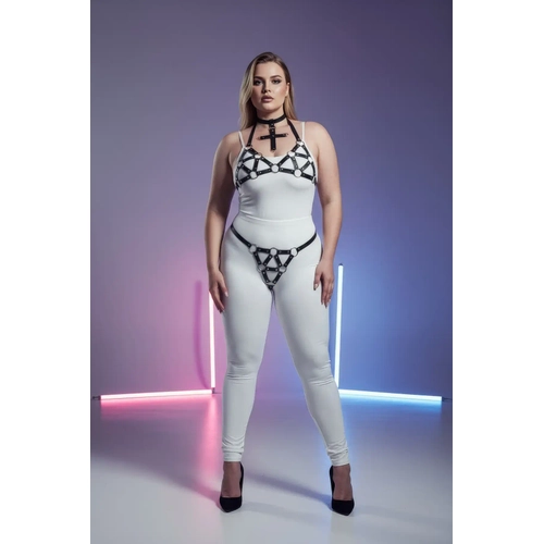 B�y�k Beden Siyah Kad�n Deri Harness Tak�m Halka Detayl� ��k Tasar�m - APFT464
