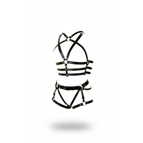 Siyah Harness Tak�m Deri O Halka Detayl� - APFT704