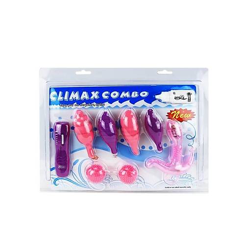 CLIMAX COMBO Titreimli 6 eit Anal Vajinal Lks Vibratr Set