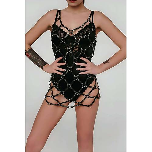 Deri Harness Elbise, k Deri Elbise - APFT1255