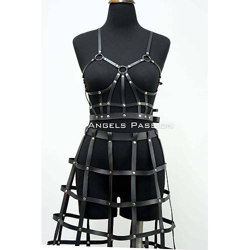 Deri Etek ve Deri Gs Harness Takm, Cosplaywear - APFT1013