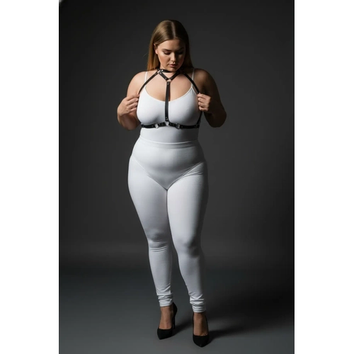 B�y�k Beden Siyah Kad�n Deri Harness Tak�m Halka Detayl� Kombin Aksesuar� - APFT245