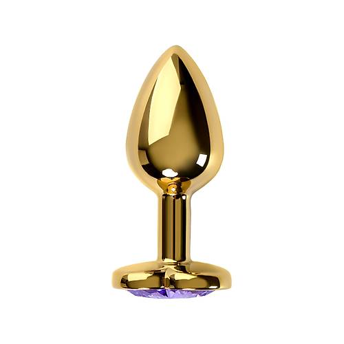 Metal by TOYFA Anal Plug, Metal, altn, mor kristalli, 7 cm,  2,7 cm, 50 g
