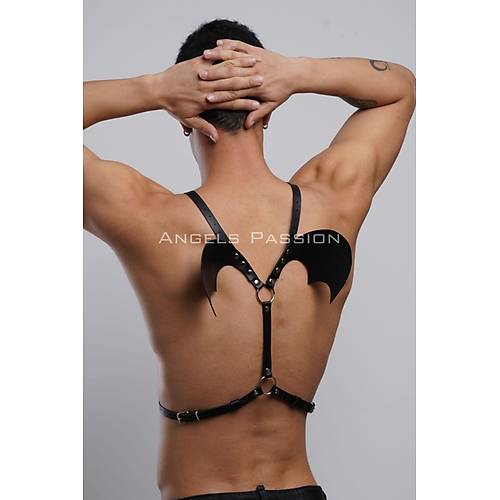 Kanatl Erkek Harness, Erkek Gs Harness ve Kanat Detay, Deri Kanatl Harness - APFTM150