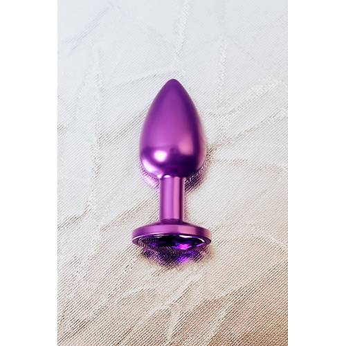 Metal by RED Anal Plug, mor kristalli, 7,2 cm, 2,8 cm, 50 g