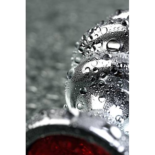 Metal by TOYFA Anal Plug, Metal, gm, krmz kristalli, 8 cm,  3,5 cm, 95 g