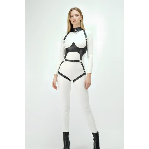 Deri Harness, G���s Alt� Destekli Harness Tak�m, Deri Dans�� Kost�m - APFT1402