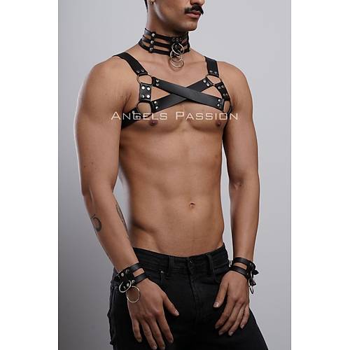 Gay Fantazi Giyim, Erkek Partywear, Tecnowear, Erkek Gs Harness- APFTM55