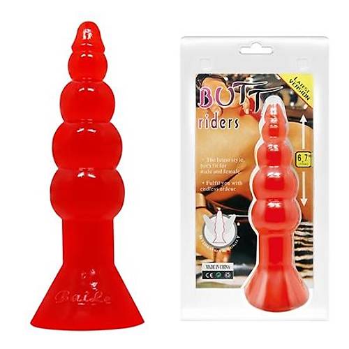 Boumlu 17 CM Silikon Anal Plug Vantuzlu Anal Tka Dildo