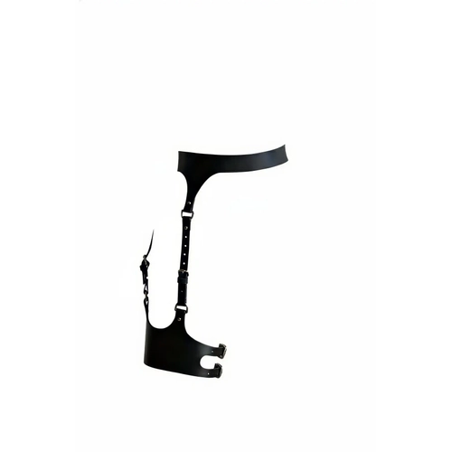Siyah Jartiyer Harness Deri Tokal� Ayarlanabilir Bacak Aksesuar� - APFT1159